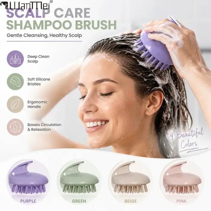 Brosse de massage du cuir chevelu en silicone souple