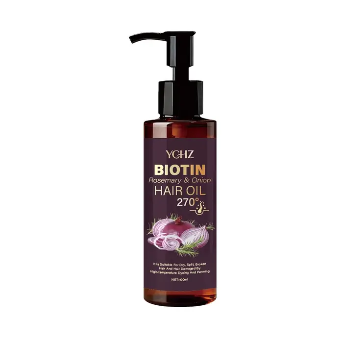 Huile capillaire à la biotine avec romarin et oignon - Hydrate les cheveux secs