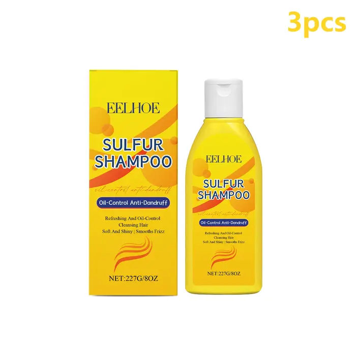 Shampoo au Soufre EELHOE Contrôle du Sébum Hydratant Nettoyage des Cheveux Prévention de la Chute