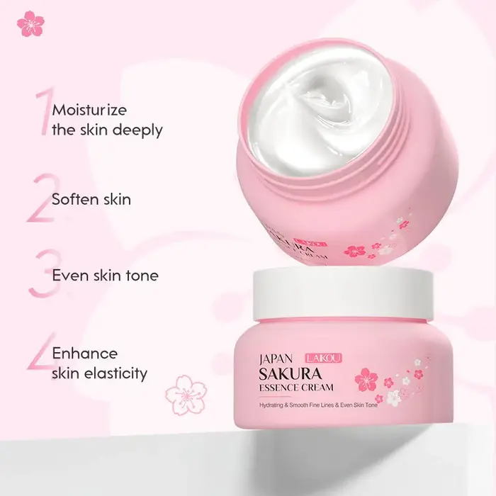 2 pièces LAIKOU japon Sakura Essence crème pour le visage fleur de cerisier lissant
