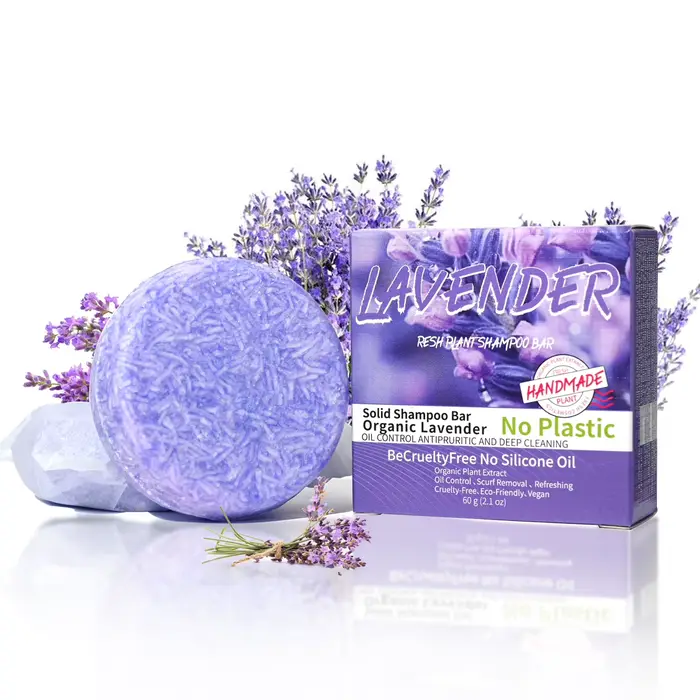 J + 60g vente chaude lavande shampooing barre naturel organique Anti-chute soin des cheveux solide g
