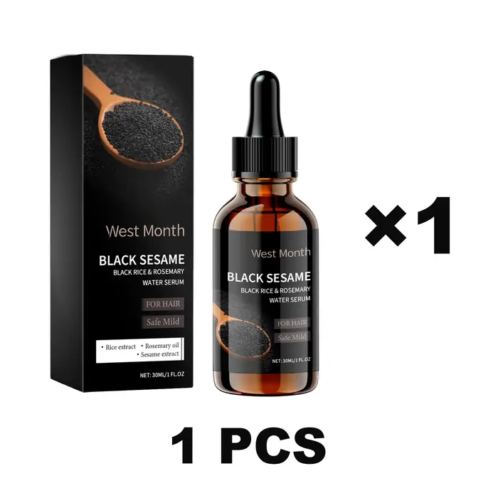 Sérum de soin au sésame noir pour cheveux gris, essence anti-cheveux blancs, améliore la couleur des
