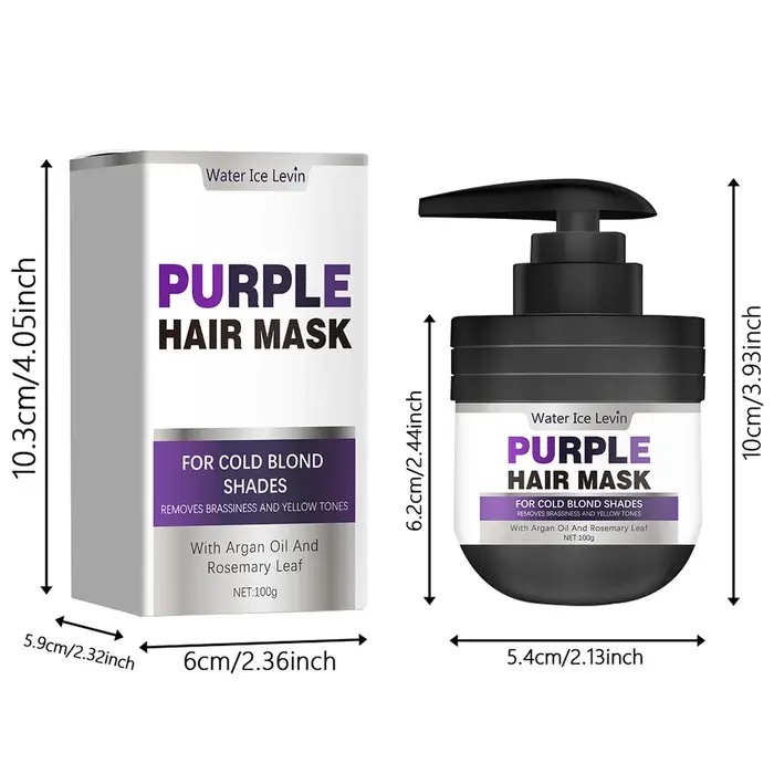 Masque capillaire à la kératine violette réparateur pour cheveux endommagés maltés hydratant nourrissant