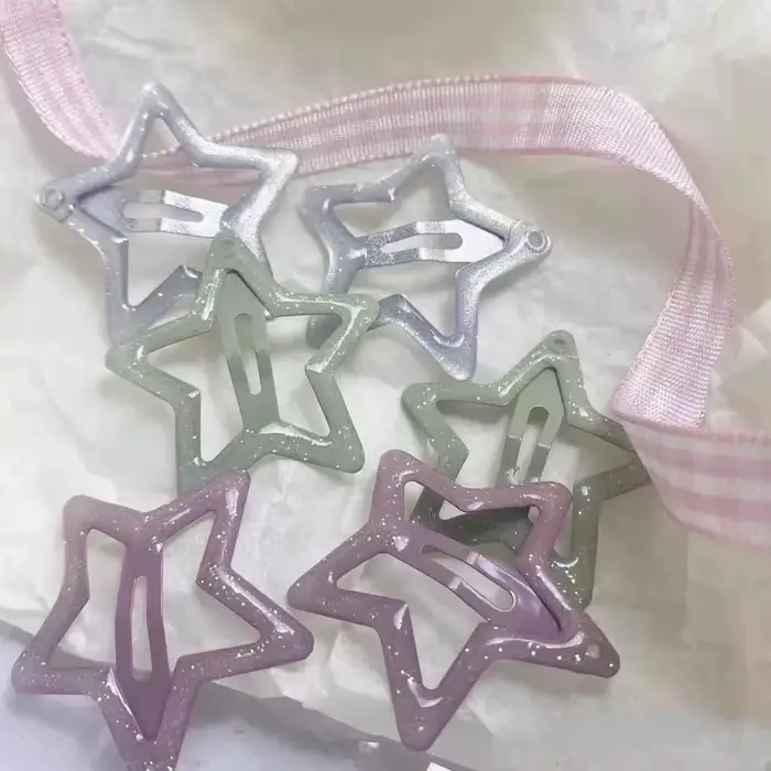 Pinces à cheveux tendance étoile colorée BB, brillantes et mignonnes, accessoires pour cheveux Y2k, 