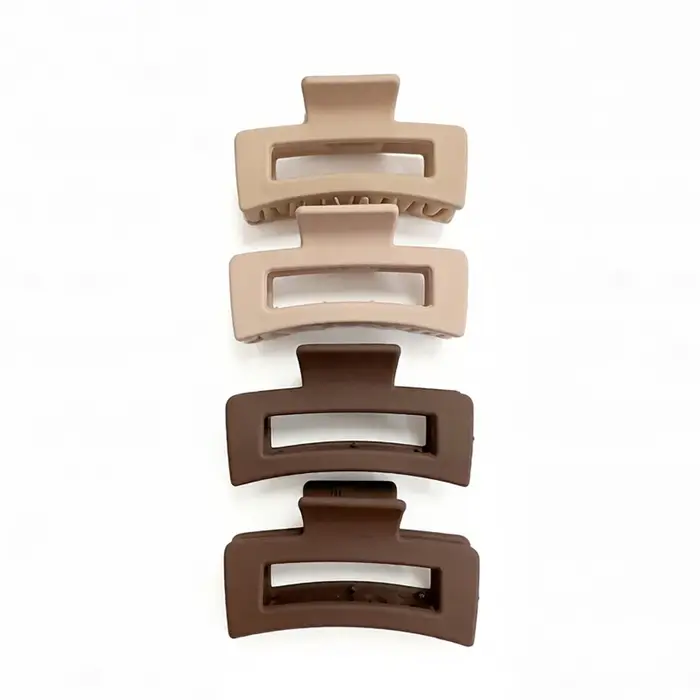 Pinces à cheveux carrées de taille moyenne couleur café, 4 pièces, accessoires pour cheveux pour fem