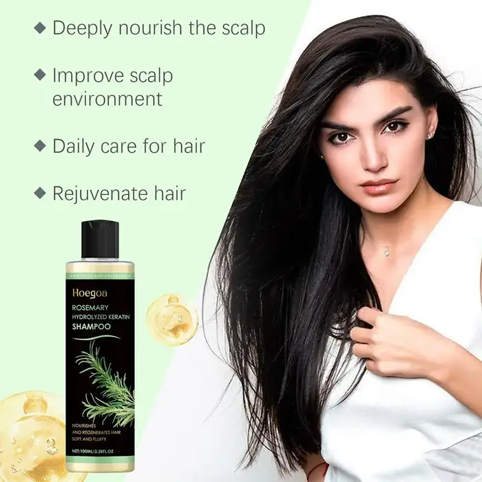 Shampooing à l'huile de romarin et à la menthe poivrée 3,38 fl.oz – Traitement antipelliculaire, régulateur de sébum, nettoyant et volumisant pour cuir chevelu irrité