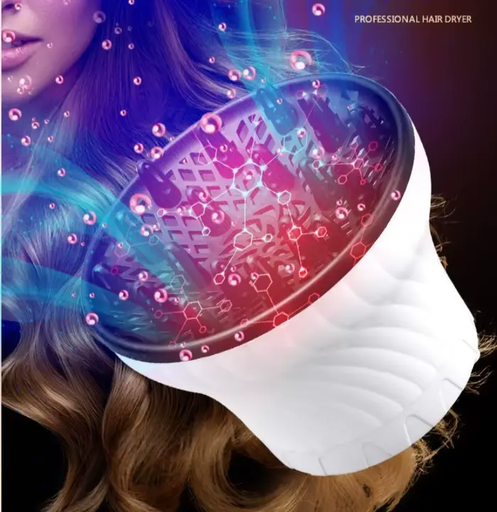 Diffuseur universel pour cheveux, adaptable aux sèche-cheveux, avec design rotatif, pour cheveux bouclés, grand capot de ventilation, forme fixe, diffuseur de vent