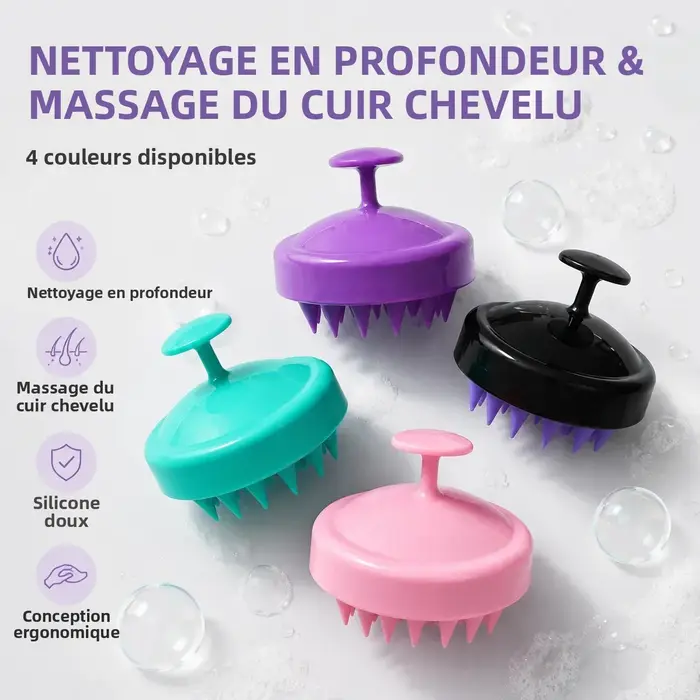 Brosse de massage du cuir chevelu en silicone