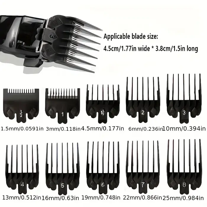 Peigne limite de tondeuse à cheveux en plastique noir pour hommes, barbier, Guide de coupe, fixation