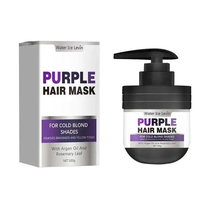 Masque capillaire à la kératine violette réparateur pour cheveux endommagés maltés hydratant nourrissant