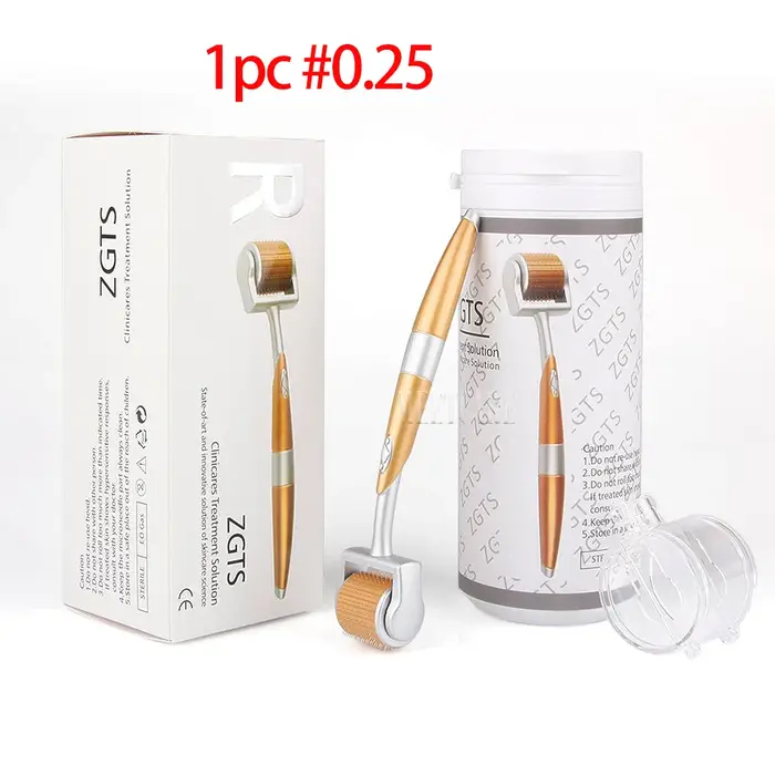 Rouleau Derma à Micro-aiguilles 0,25 mm – Outil de Soin pour la Peau et les Cheveux, Massage Visage 