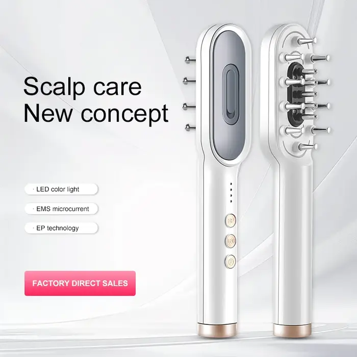 Peigne de massage électrique à lumière rouge LED