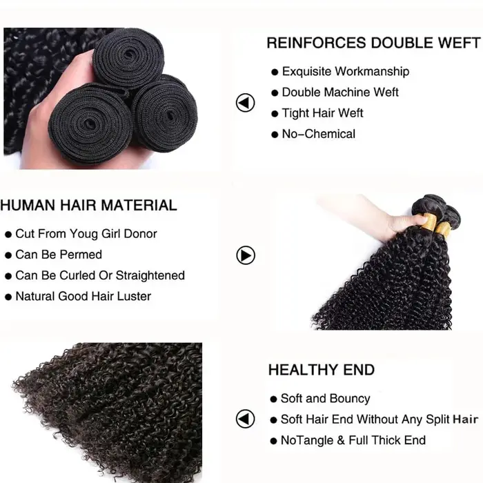 28 30 pouces Afro crépus bouclés cheveux humains Bundle Deal brésilien