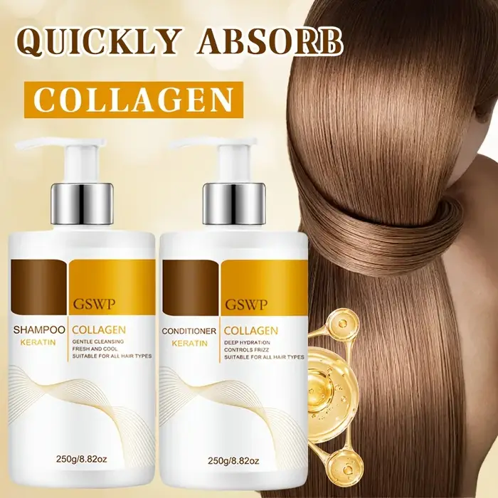 Shampooing et après-shampoing au collagène et à la kératine GSWP