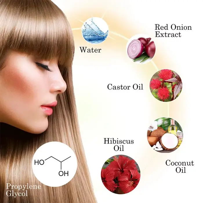 Spray d'huile essentielle d'oignon rouge pour soins capillaires