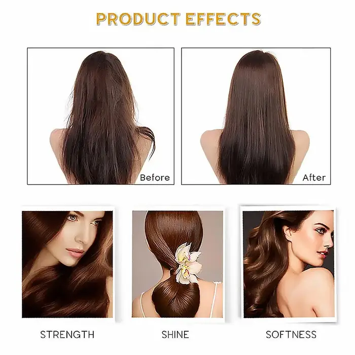Masque capillaire à la kératine magique pour réparation rapide des cheveux abîmés et crépus