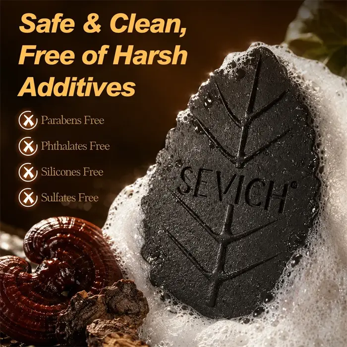 Shampoing Solide Noir 120g aux Herbes pour Restaurer la Texture des Cheveux Abîmés, Savon Capillaire Anti-Casse, Renforce les Racines des Cheveux, Barre Capillaire