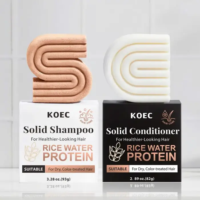 Savon Solide Shampooing et Après-Shampooing au Riz Naturel Bio – Renforce les Racines des Cheveux