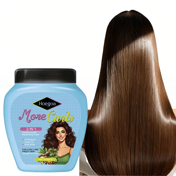 Crème revitalisante sans rinçage pour cheveux bouclés et secs