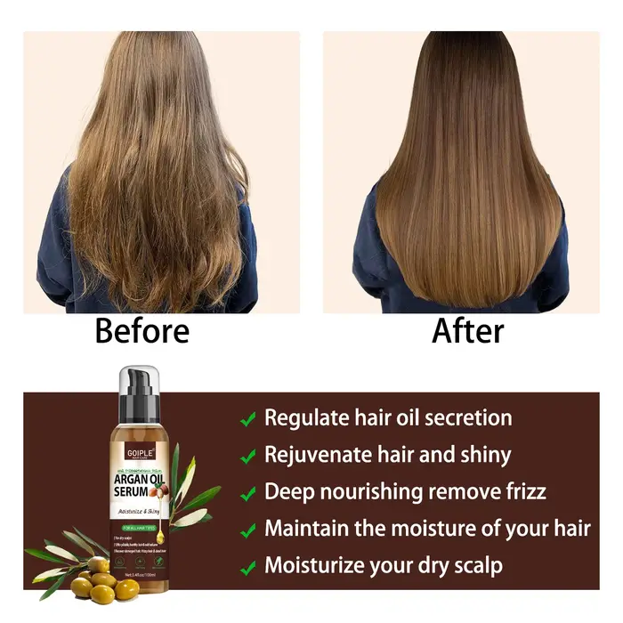 Sérum capillaire à l'huile d'argan naturelle