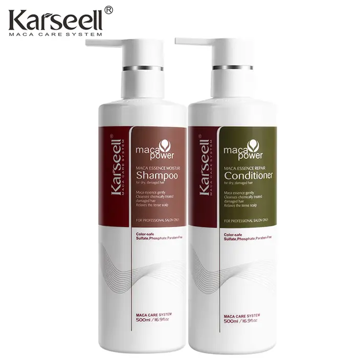 Shampooing et après-shampoing hydratants Karseell originaux 500 ml à l'huile d'argan, ensemble de so