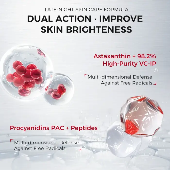 Masque de réparation de nuit NING 120G – Astaxanthine et antioxydants biologiques pour le renouvellement de la peau