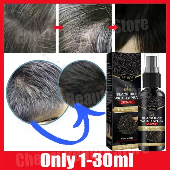 Sérum de traitement pour cheveux gris et blancs, couverture de cheveux blancs au noir, document natu