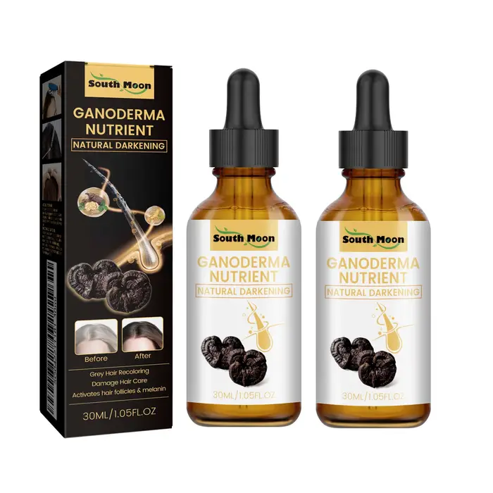 1/2/4 pièces noir Ganoderma Lucidum liquide pour cheveux réparateur de blanc à noir renforcer la racine des cheveux nourrir l'huile capillaire sérum de soin des cheveux