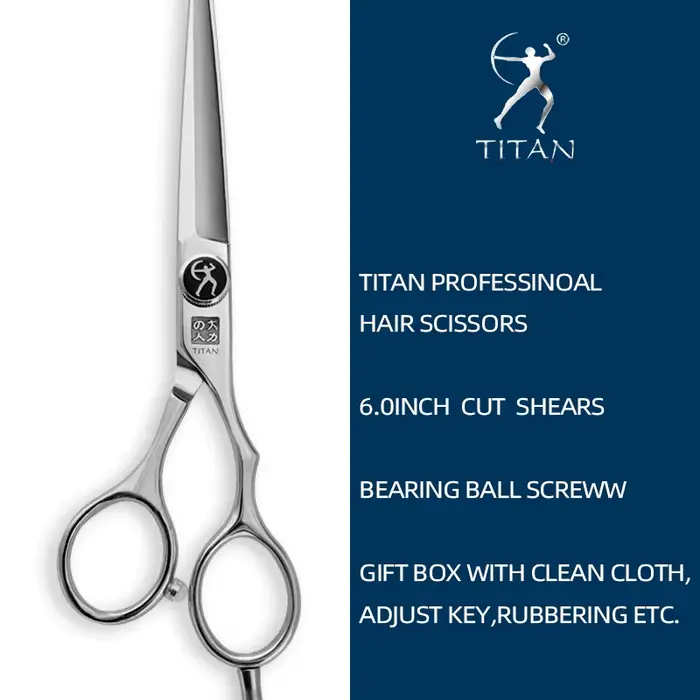 Titan ciseaux à cheveux professionnels 5.5 pouces 6.0 pouces ciseaux de coiffeur coupe ciseaux aminc