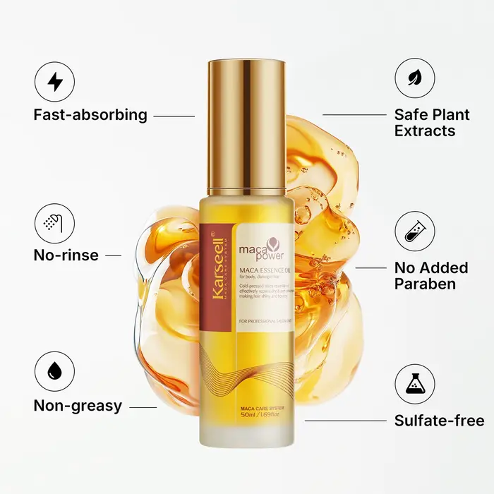 Karseell – huile capillaire pour la guérison des cheveux, pressée à froid, sans poids, huile d'argan marocaine, sérum capillaire pour nourrir et réparer les cheveux endommagés