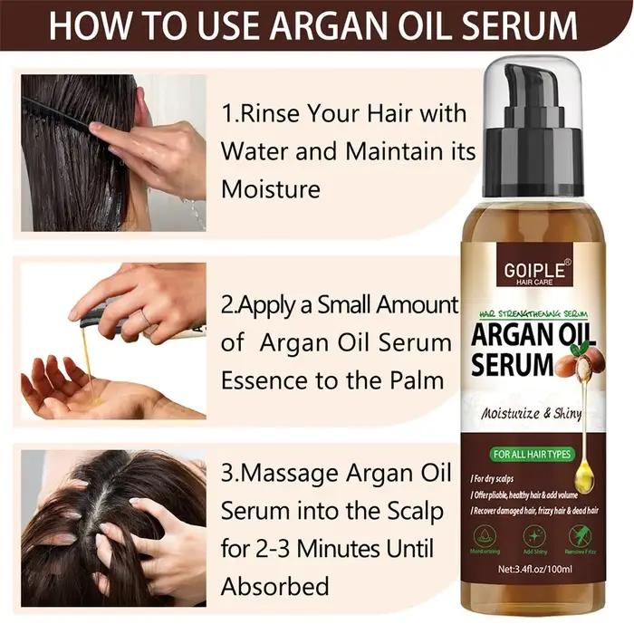 Sérum à l'huile d'argan pour cheveux abîmés