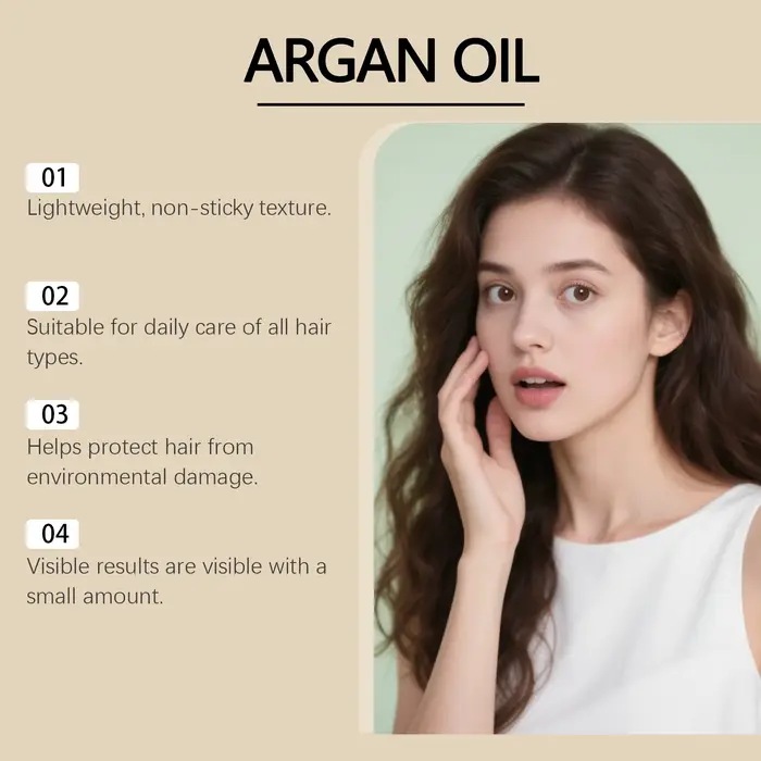 Huile de soin capillaire à l'argan marocain pour cheveux secs et endommagés
