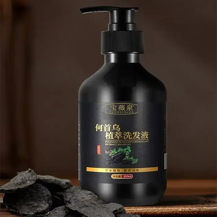 Shampoing à base de plantes Polygonum Multiflorum, contrôle de l'huile, contrôle des pellicules, sha