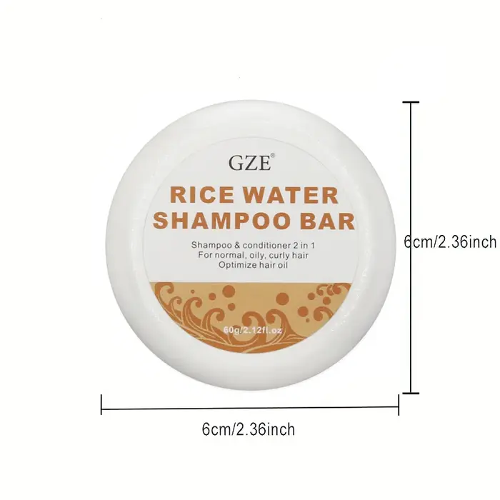 GZE – shampoing à l'eau de riz, barre de savon et pulpe brute de riz, après-shampooing solide pour l