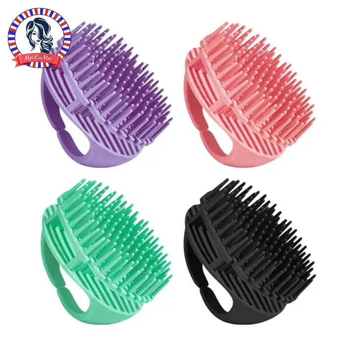 Brosse de massage du cuir chevelu carrée en silicone