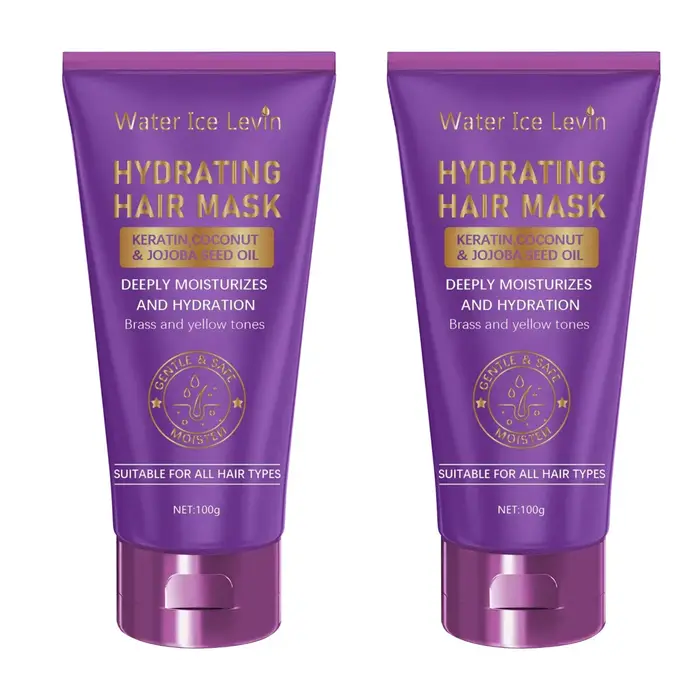 Masque capillaire violet à la kératine - Traitement revitalisant profond aux protéines violettes et bleues - Lotion