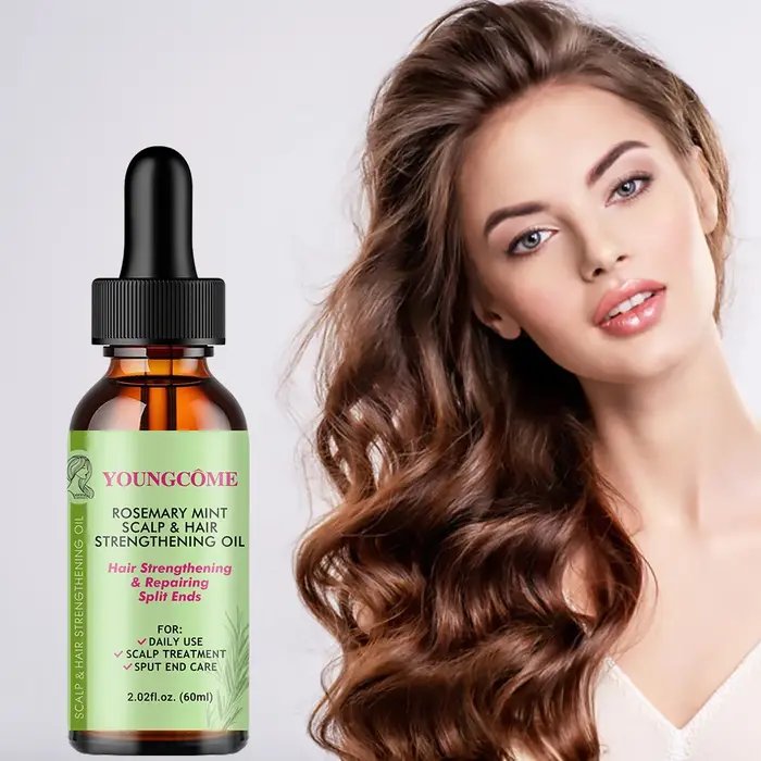 Huile de croissance des cheveux au romarin et à la menthe, prévient la sécheresse des cheveux, hydra
