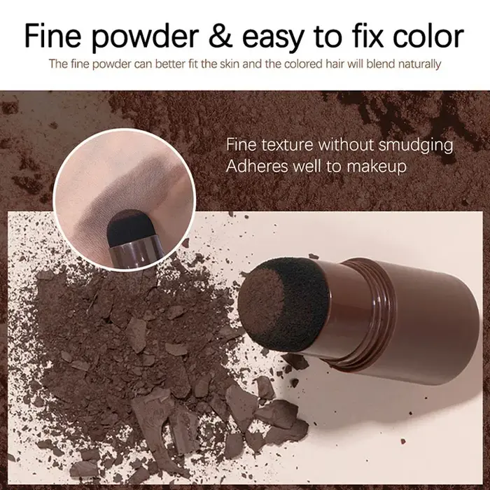 Poudre de ligne de cheveux noire et brune