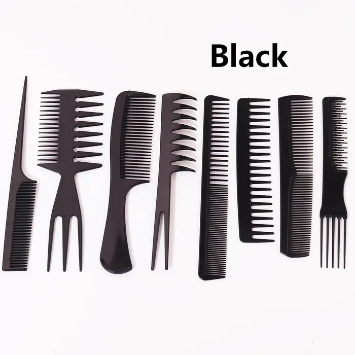 Peigne à cheveux antistatique, 8 pièces, peigne queue de cheval, peigne de maquillage, accessoires d