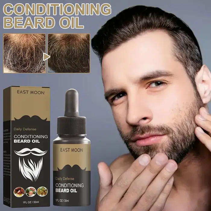 Huile de soin naturelle nourrissante pour la barbe pour homme, outils de lissage hydratants, moustac
