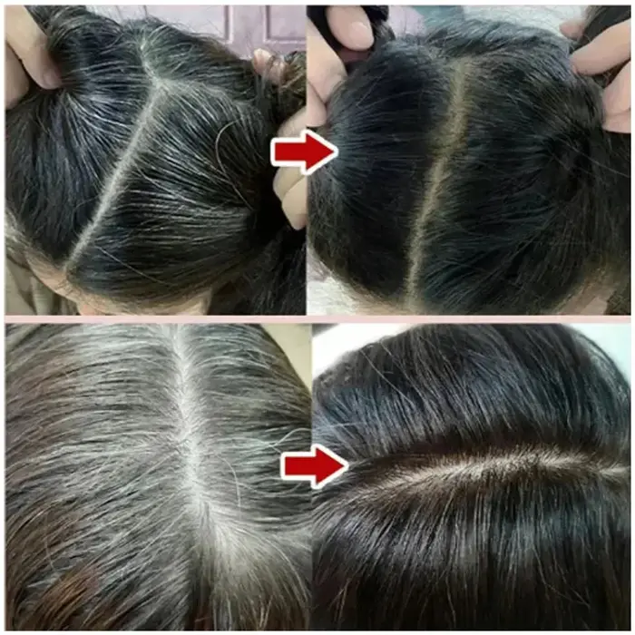 Shampoing de teinture capillaire 3 en 1 pour cheveux gris