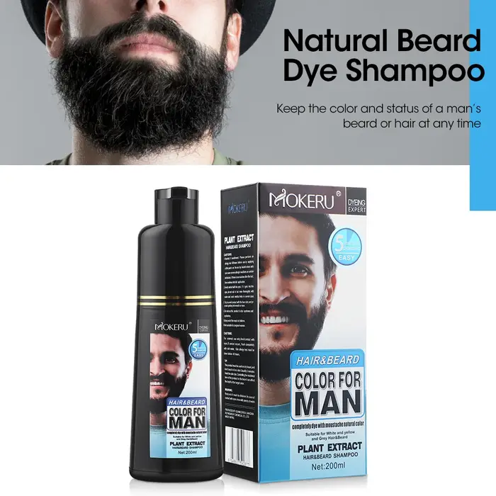 Shampoo colorant permanent pour barbe