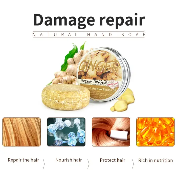 Shampoing savon gingembre solide barre