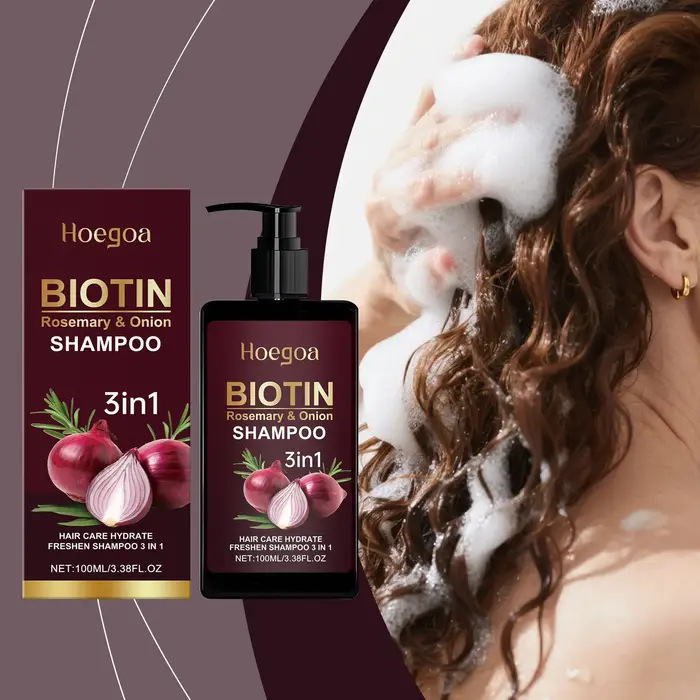 Shampoo à l'oignon rouge et au romarin anti-chute