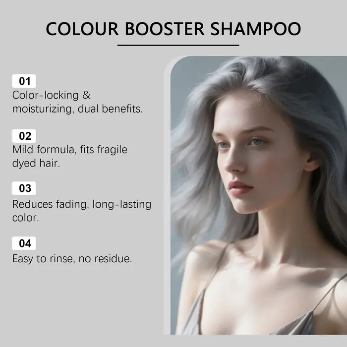 Shampoo pour cheveux gris - Fixation de la couleur