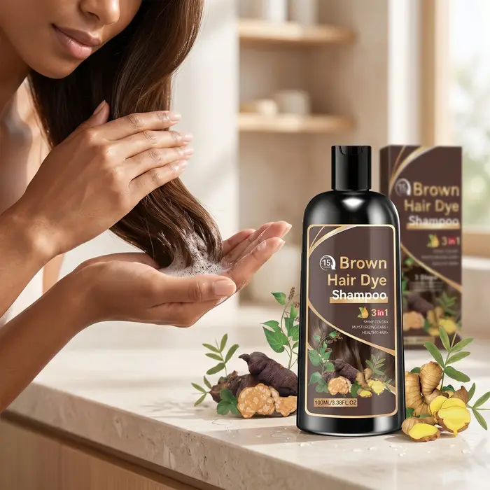 Shampoo colorant capillaire naturel à base de plantes
