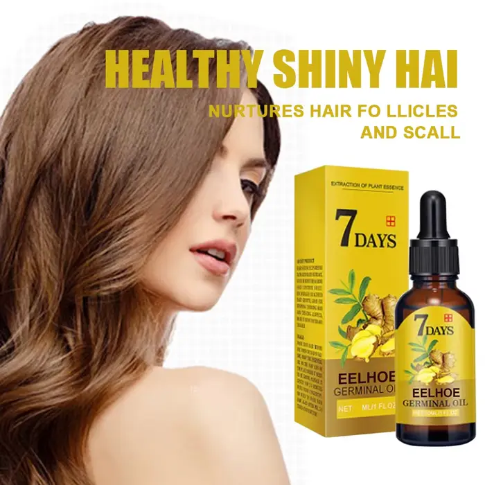 EELHOE Huile de croissance des cheveux au gingembre | Traitement anti-chute naturel essentiel | Solution nutritive hydratante pour tous types de cheveux 40 ml