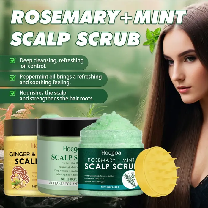 Shampoing exfoliant au romarin/gingembre pour le cuir chevelu