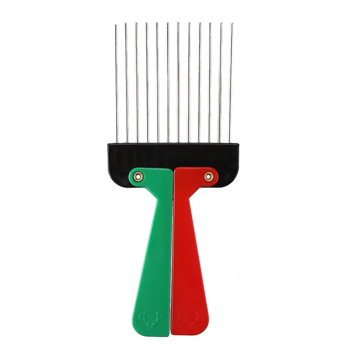 Peigne à cheveux Afro pliable en métal pour Salon de coiffure