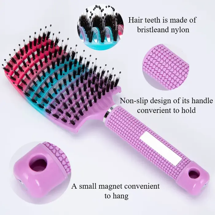 Brosse à cheveux démêlante, peigne de Massage du cuir chevelu, poils en Nylon pour femmes, brosse ma
